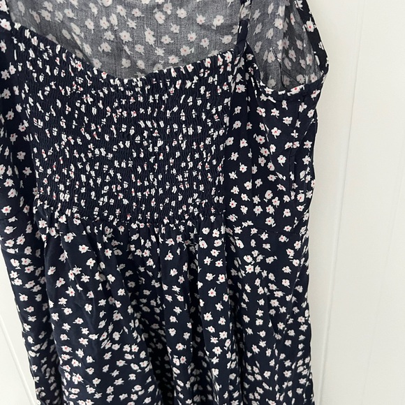 GAP women’s Xs Petite Dress navy tiny floral flower blue skater - Picture 11 of 12